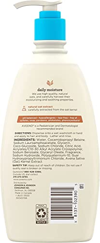 Aveeno Baby Gentle Bath Wash & Shampoo, Hypoallergenic, Tear-Free, 18 Fl Oz (Pack of 3)