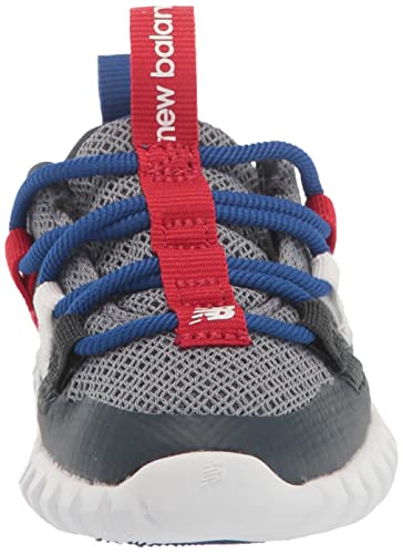 New Balance Kid's Playgruv V1 Bungee Sneaker, Gunmetal/Orca/Team Red, 2 Wide Infant
