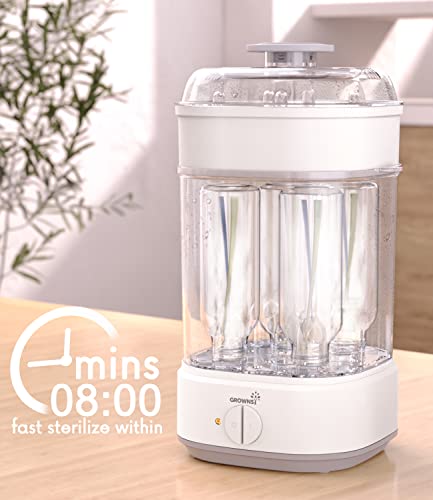 Esterilizador de biberones, Esterilizador a vapor para biberones, Desinfectante eléctrico para biberones con temporizador para biberones, chupetes y piezas de bomba