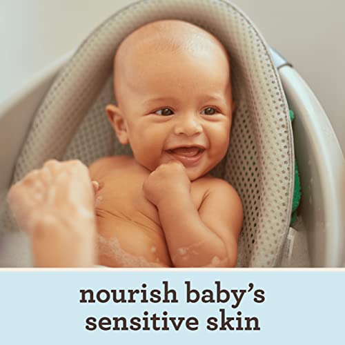Aveeno Baby Daily Moisture Jabón y champú de baño suave con extracto de avena natural, fórmula hipoalergénica, sin lágrimas y sin parabenos para cabello y piel sensibles, ligeramente perfumado, 33 fl. onz