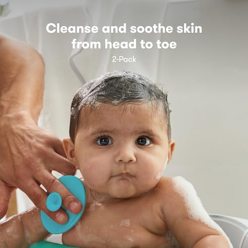 Frida Baby DermaFrida The SkinSoother Baby Bath Brush | Cradle Cap Brush for Babies, Baby Essential for Dry Skin, Cradle Cap Treatment and Eczema | 2 Pack