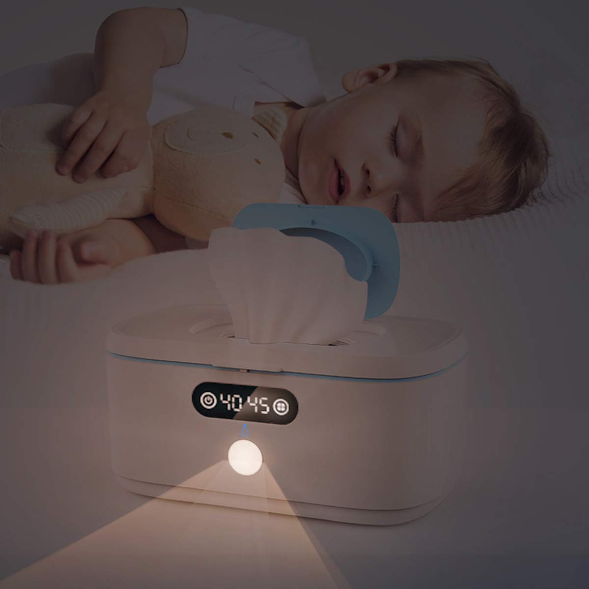 Bellababy Wipe Wamer for Vehicle and Home Use, Baby Wet Wipes Dispenser and Diaper Wipe Warmer with Night Light,Temperature Display,No Need Water and Sponge, β and β Convertible