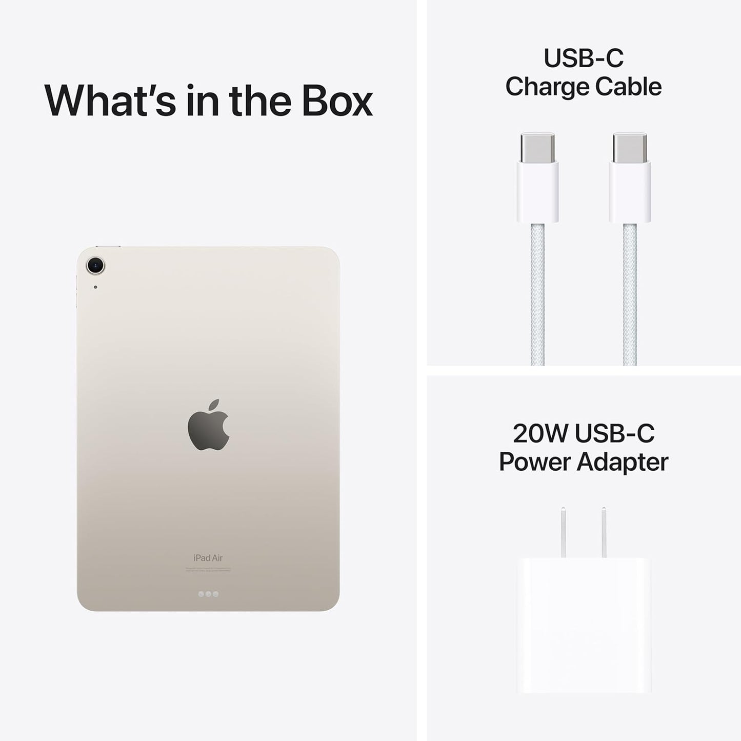 Ipad Air 11-Inch (M2): Liquid Retina Display, 128GB, Landscape 12MP Front Camera/12Mp Back Camera, Wi-Fi 6E, Touch ID, All-Day Battery Life — Starlight