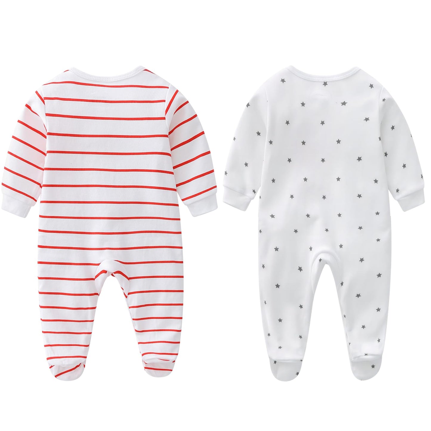 AOMOMO Ropa de bebé unisex, monos gemelos con texto en inglés "I Love Daddy Mummy", pijama con pies de algodón para recién nacido (blanco, recién nacido)