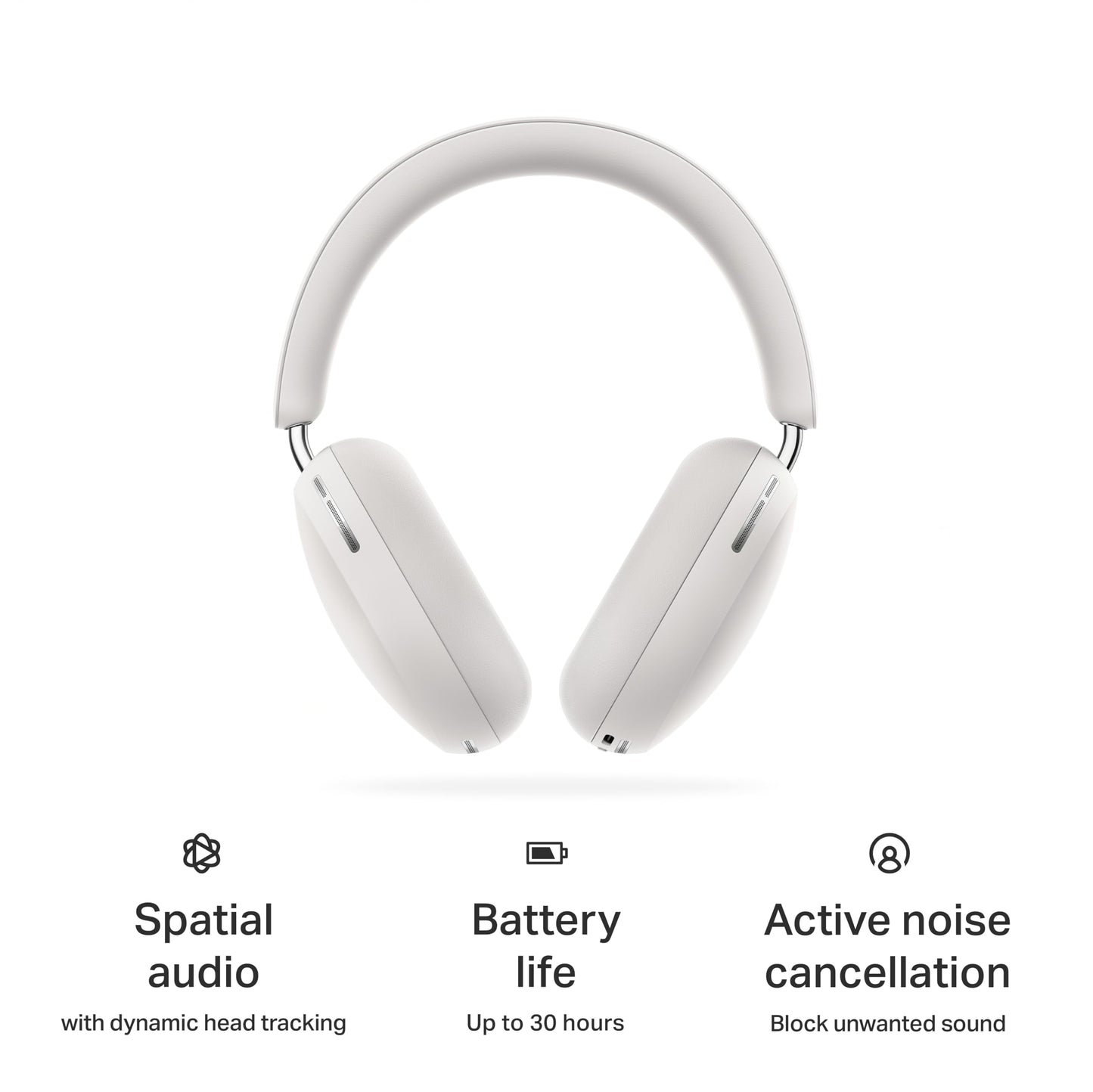 Sonos Ace -Soft White - Wireless Over Ear Headphones with Noise Cancellation
