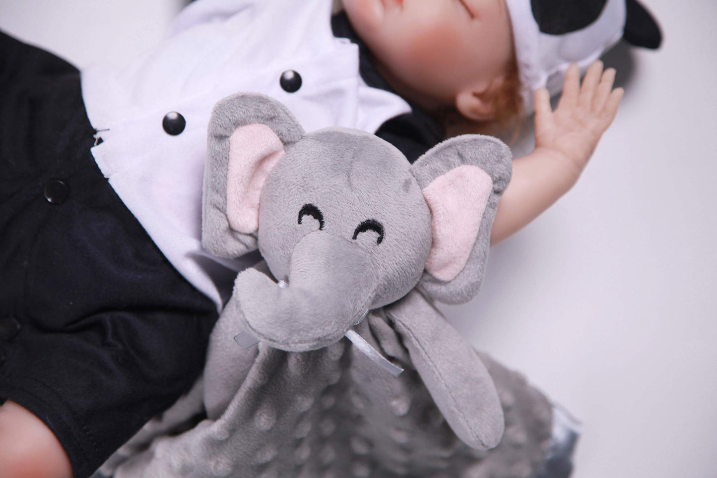 Pro Goleem Manta de seguridad con elefante, suave y adorable, unisex, Lovie, regalos para bebés recién nacidos, niños y niñas, juguete para acurrucarse, animal de peluche, gris, 16 pulgadas
