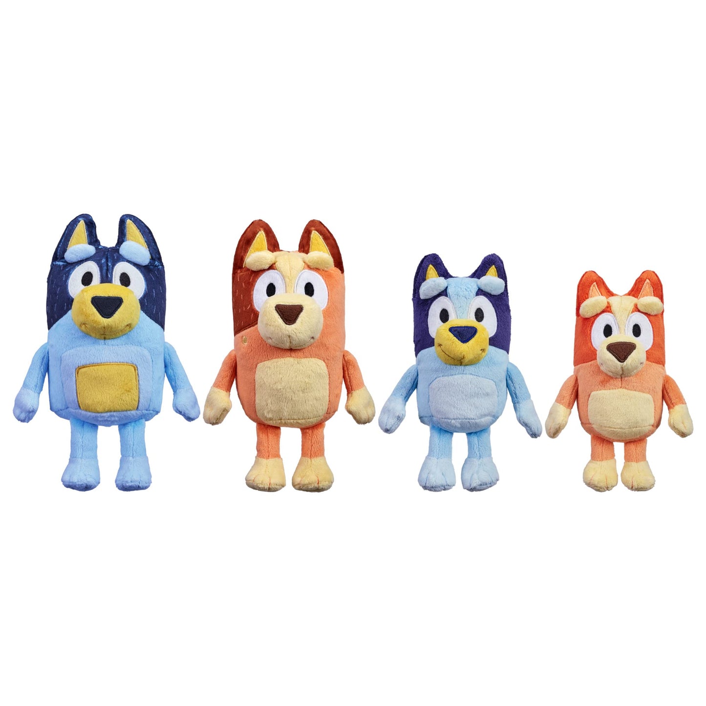 Juego de peluche de la familia Bluey Heeler, 4 figuras de peluche de 7 a 8 pulgadas | Exclusivo de Amazon