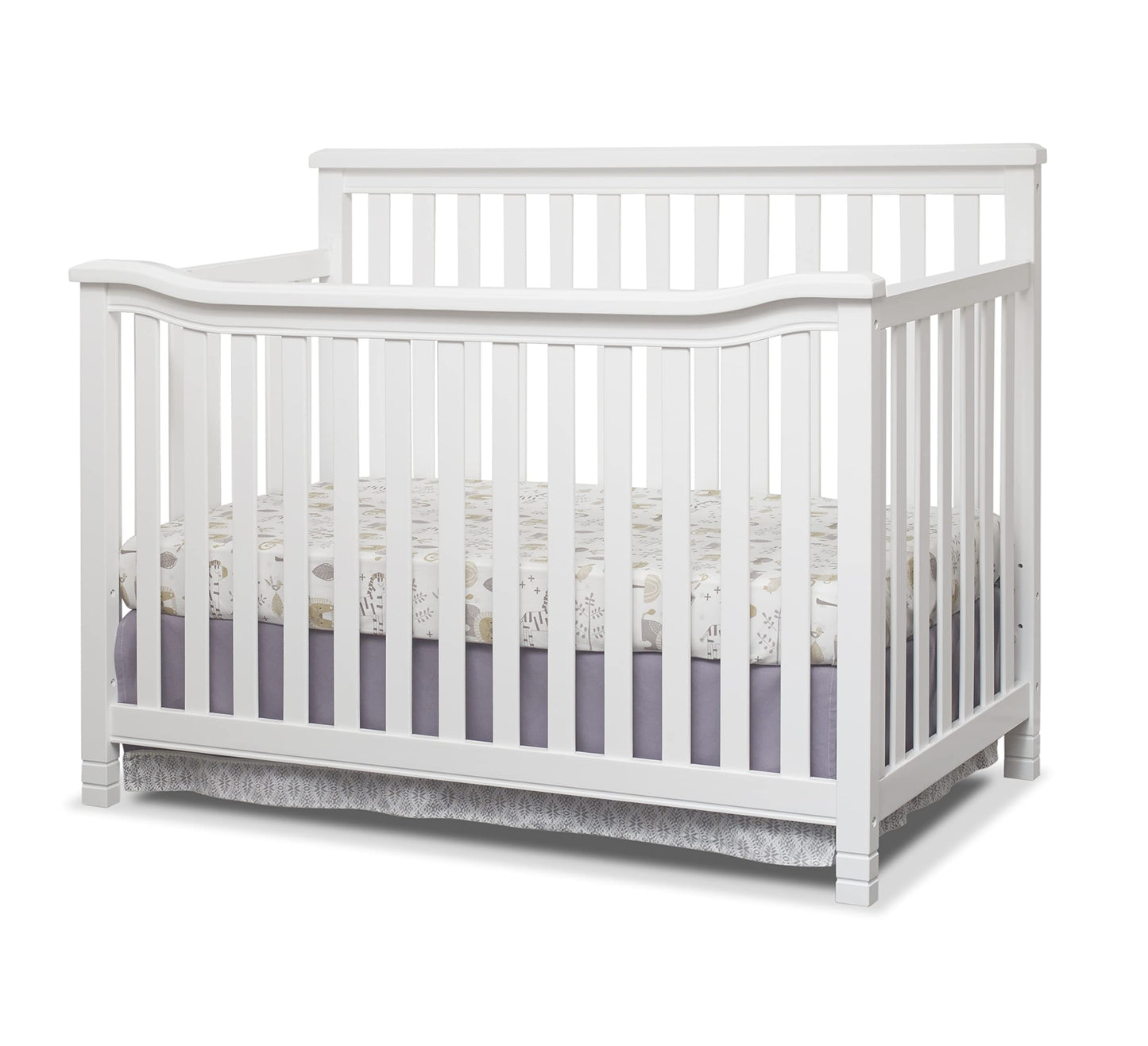 Sorelle Furniture Palisades 3-Piece Nursery Set with 4-in-1 Convertible Crib, 4-Drawer Dresser,and Changing Table with Hamper, Baby Furniture Made of Wood,Non-Toxic Finish,Nursery Furniture Set-White