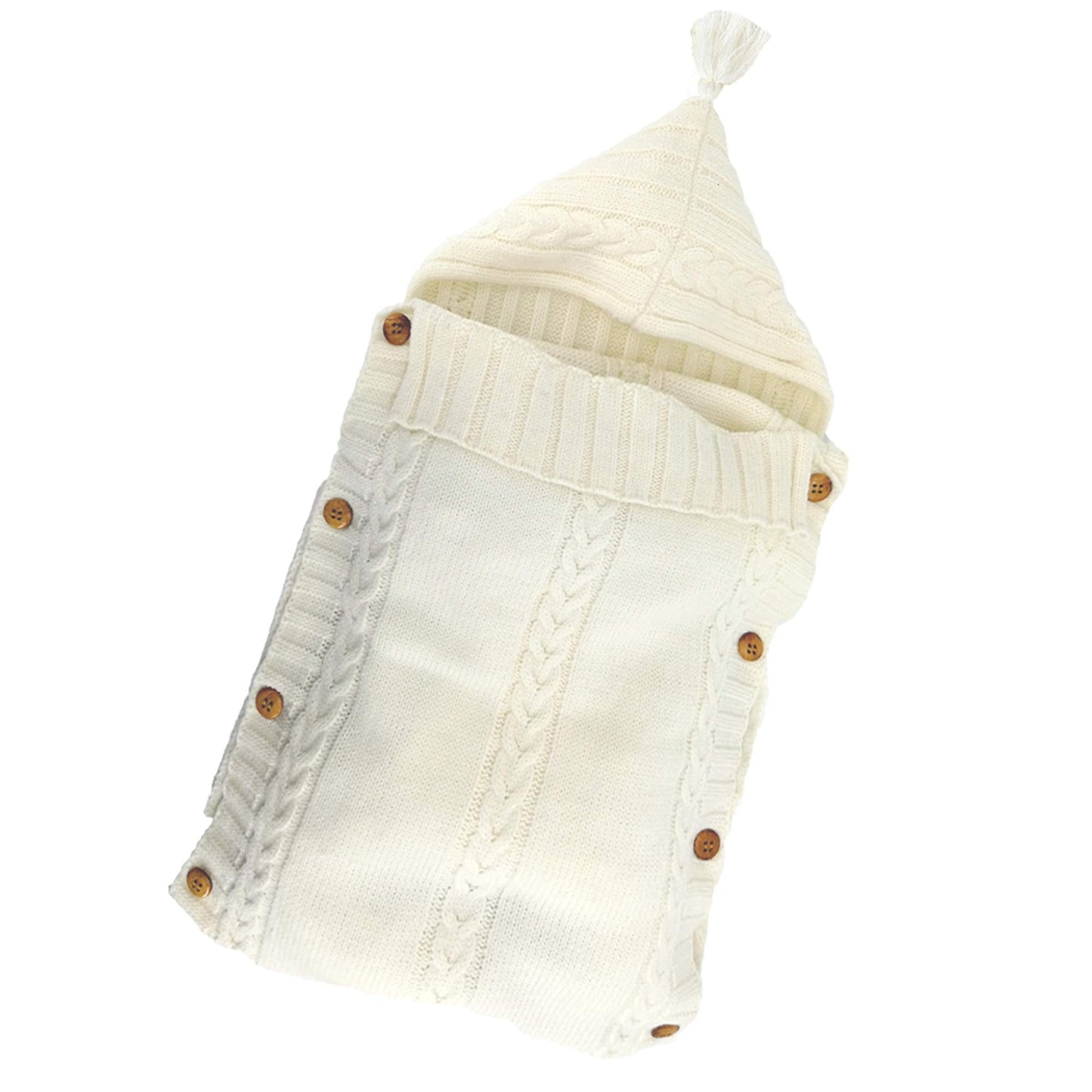 XMWEALTHY Manta envolvente para bebé recién nacido, saco de dormir de punto, mantas receptoras, envoltura para cochecito para bebé (Beige) (0-6 meses)