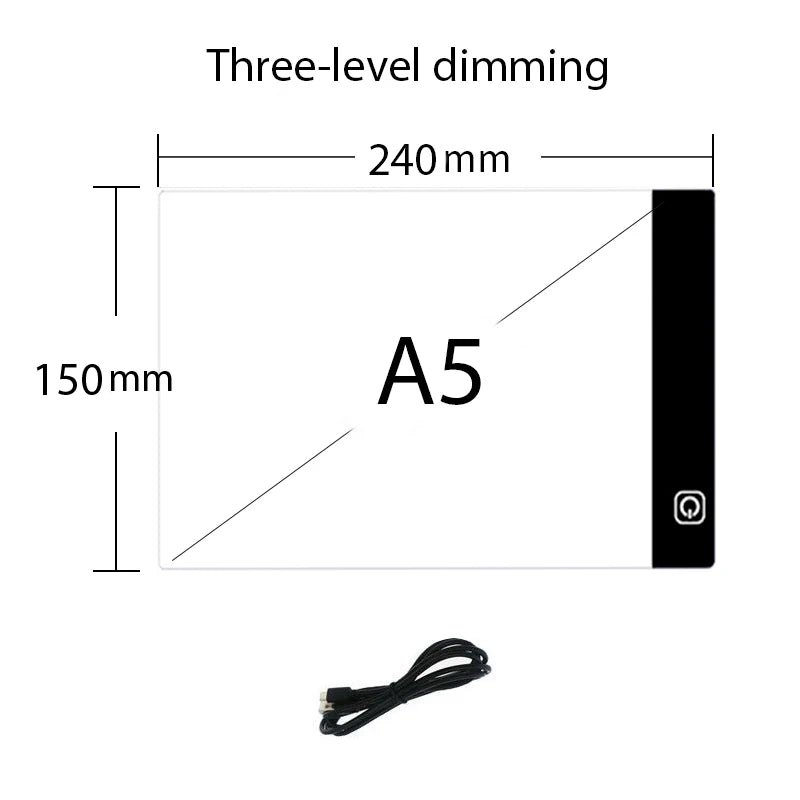 Tablero de copia de dibujo Led regulable de 3 niveles para juguetes de bebé tamaño A5 pintura juguetes educativos creatividad para niños