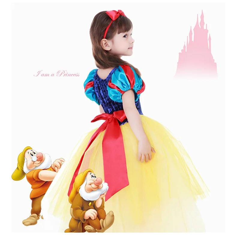 Children Snow White Dress Girl Christmas Halloween Dress Performance Costume Kid Baby Gift Party Clothes Fancy Teenager Clothing