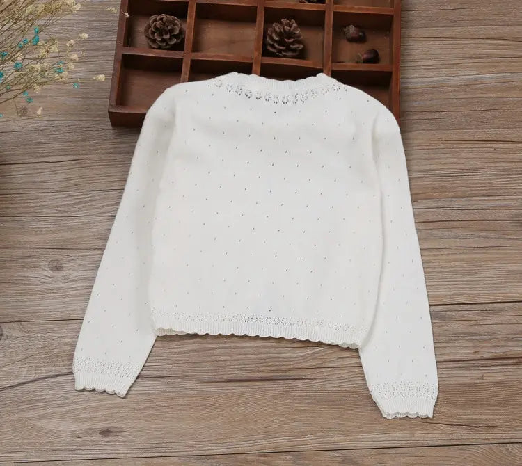 Cárdigan suéter bebé niña lazo dulce un botón algodón recién nacido verano chaqueta infantil ropa de bebé de 3 a 24 meses OKC205024