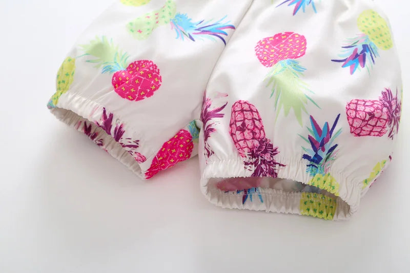 Children girls clothing set fruit pineapple Summer style Tops vest +shorts Toddle Kids girls clothes sets