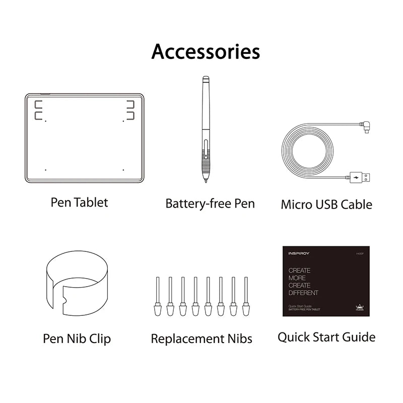 HUION H430P tabletas digitales, bolígrafo de dibujo gráfico de firma, tableta de juego OSU con bolígrafo sin batería, no incluye guante