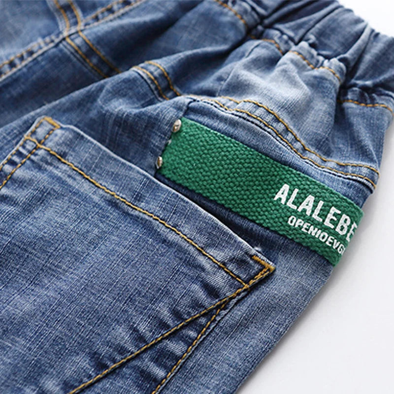 IENENS Summer Jeans Child Boys Shorts Thin Soft Trousers 4-11 Years Bottoms Kids Casual Cowboy Clothes Light Blue Denim Pants