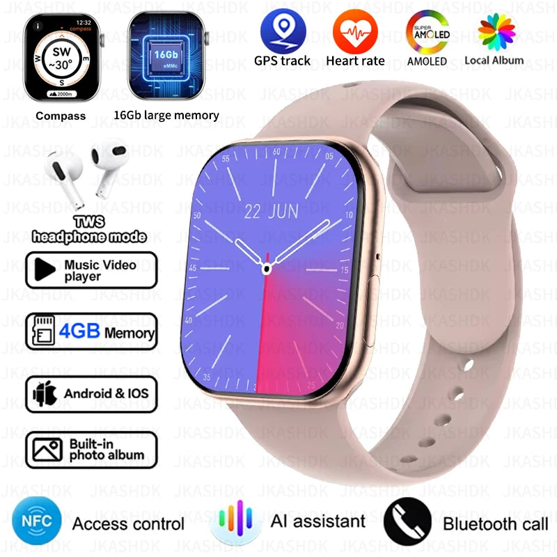 2024New Series 10 For Apple Watch 10 GPS Smart Watch 4GB Memory Music Video Bluetooth Call Waterproof Smartwatch For Android IOS