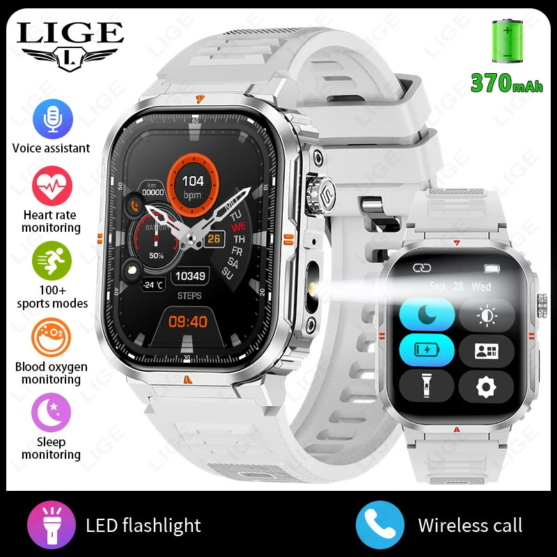 LIGE New Men Bluetooth Call Smart Watch Heart Rate Health Monitor Smart Watches IP68 Waterproof Women Smartwatch For Android IOS