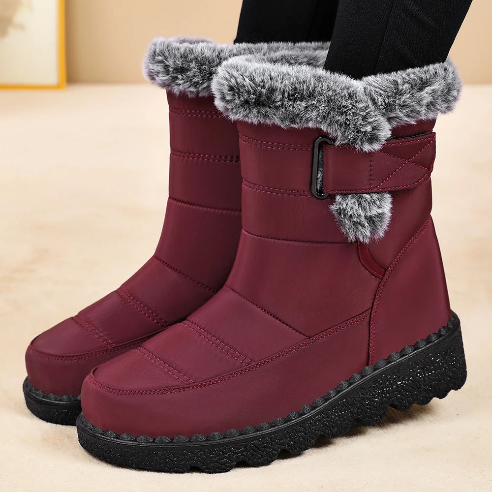 Fashionable New Comfortable Wear-resistant and Non Slip Women's Boots Winter Elegant Solid Color Sexy Warm Snow Boots