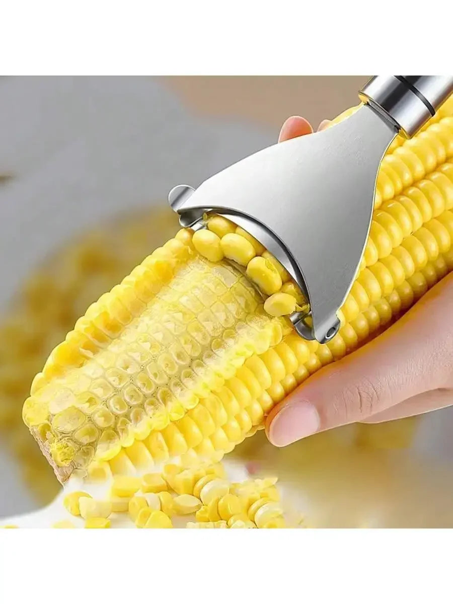 Home Y-Shaped Corn Peeler - Stainless Steel Fast Kernel Remover 3 Seconds Per Corn Kitchen Corn Shelling Lazy Tool