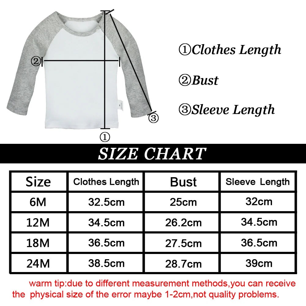 iDzn New Hi, I'm New Panda Fun Baby T-shirts Cute Boys Girls Tops Infant Long Sleeves T shirt Newborn Clothes Kids Best Presents