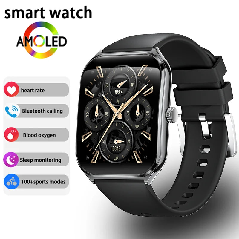 New Ultra Thin Smart Watch Men 1.96' AMOLED HD Pixel Display Always Show Time BT Call Reminder Smartwatch Ladies For Android iOS