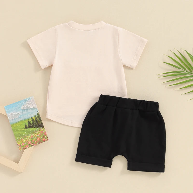 Baby Boy Clothes Casual Short Sleeve Tee Shirt Tops And Shorts 2pcs Toddler Boy Summer Outfit 6 12 18 24 Months 2T 3T