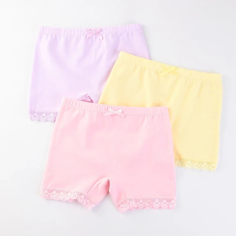 2pc/Lot Cotton Kids Underwear Panties Lace Safety Pants Children's Shorts Toddler Girls Clothes 2-10Y