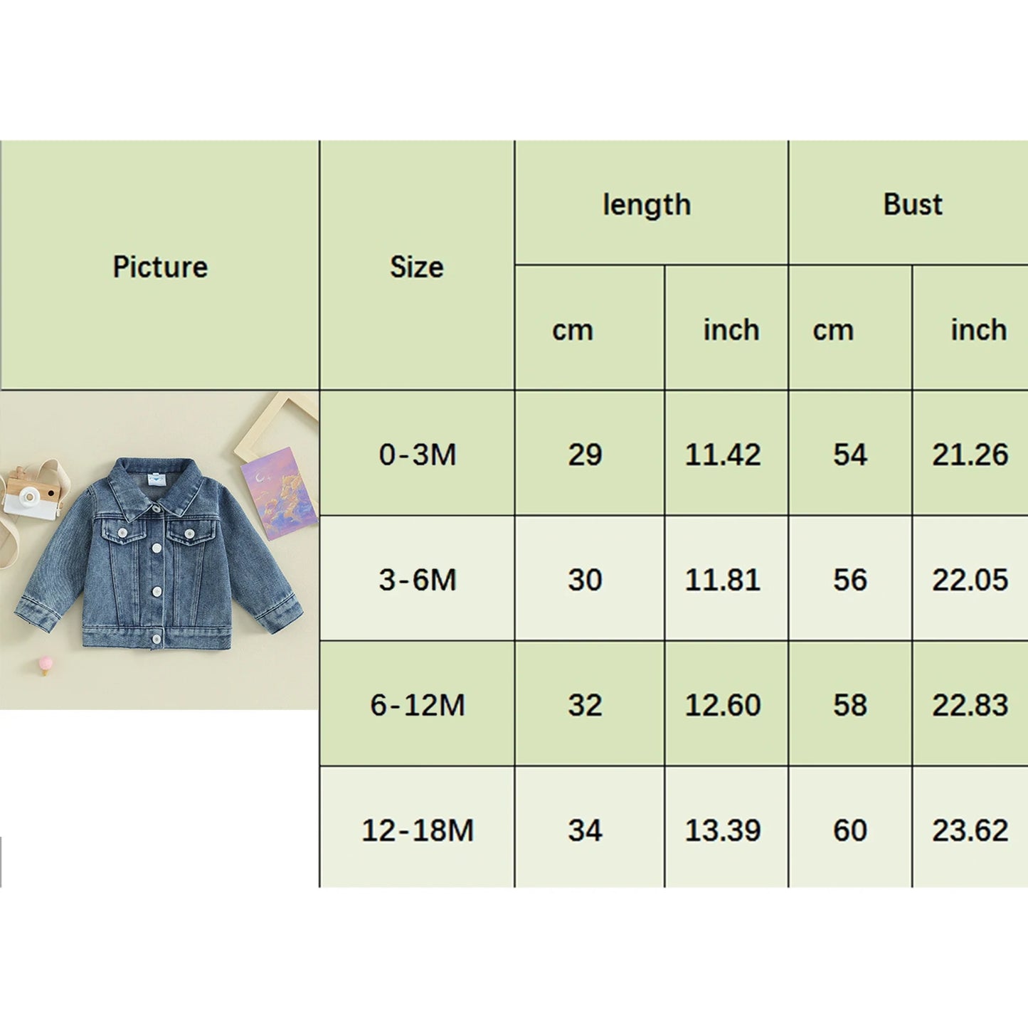 Chaquetas vaqueras para niña recién nacida de 0 a 18 meses, abrigos vaqueros con bordado de letras en la espalda y manga larga, prendas de vestir exteriores para bebé, ropa para primavera y otoño