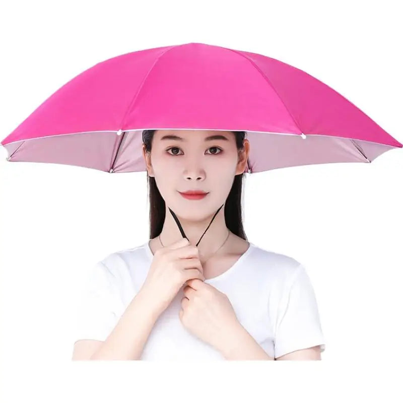Outdoor Fishing Umbrella Hat Sun Shade Anti-UV Camping Fishing Headwear Cap Women Men Beach Headband Hat Portable Rain Hat