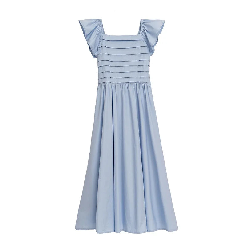 Girls Kids Summer 2024 Elegant Causal Princess Party Dresses Children Clothing Birthday Wedding Teenager Girl Dress Fly Sleeve