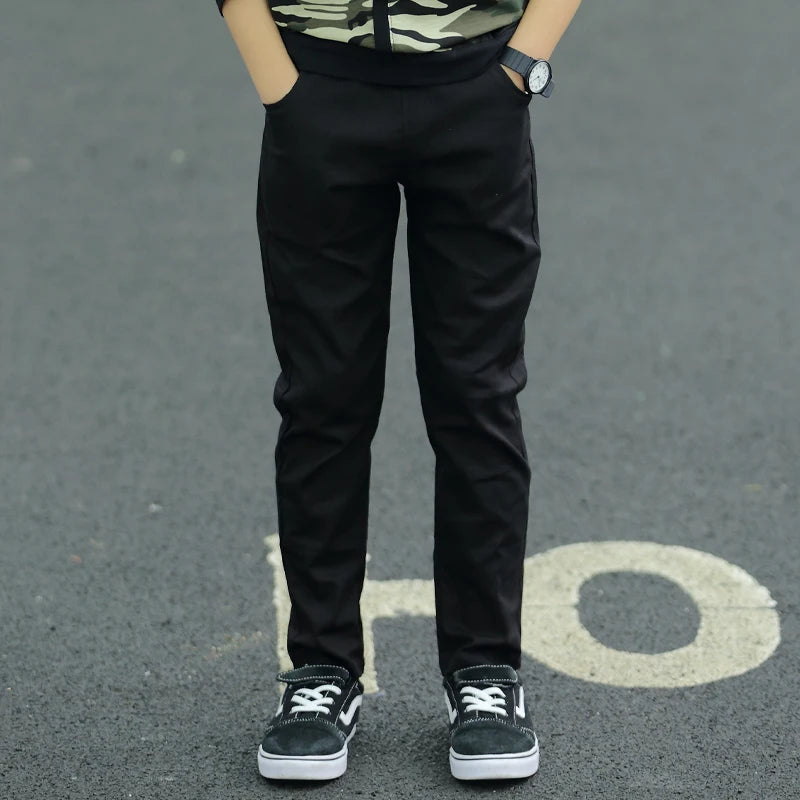 Teenage Kids Boys Pants Spring Boys Children Clothes Solid Black Pencil Pants Long Trousers Kids Clothes Outfit for 7-16 Years