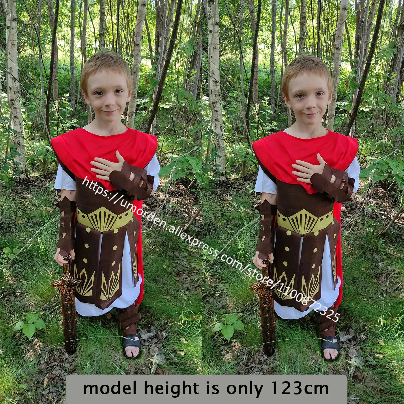 Child Greek Roman Warrior Gladiator Costume Boys Knight Julius Caesar Cosplay Halloween Party Carnival Mardi Gras Fancy Dress