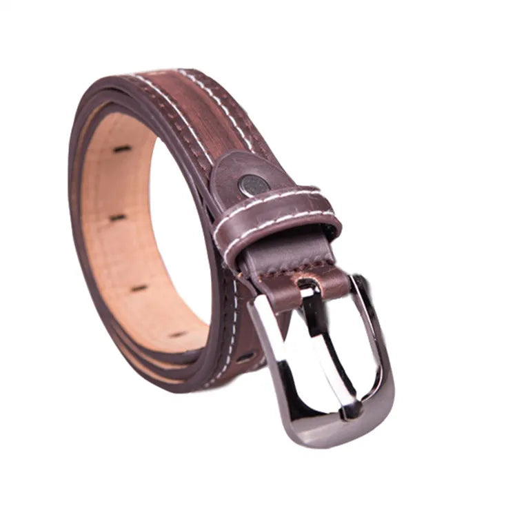New Style Fashion Children Leather Belts Design Alloy Pin Buckle Boys Girls Kid Casual Waistband Jeans Adjustable Men Belt 2pcs
