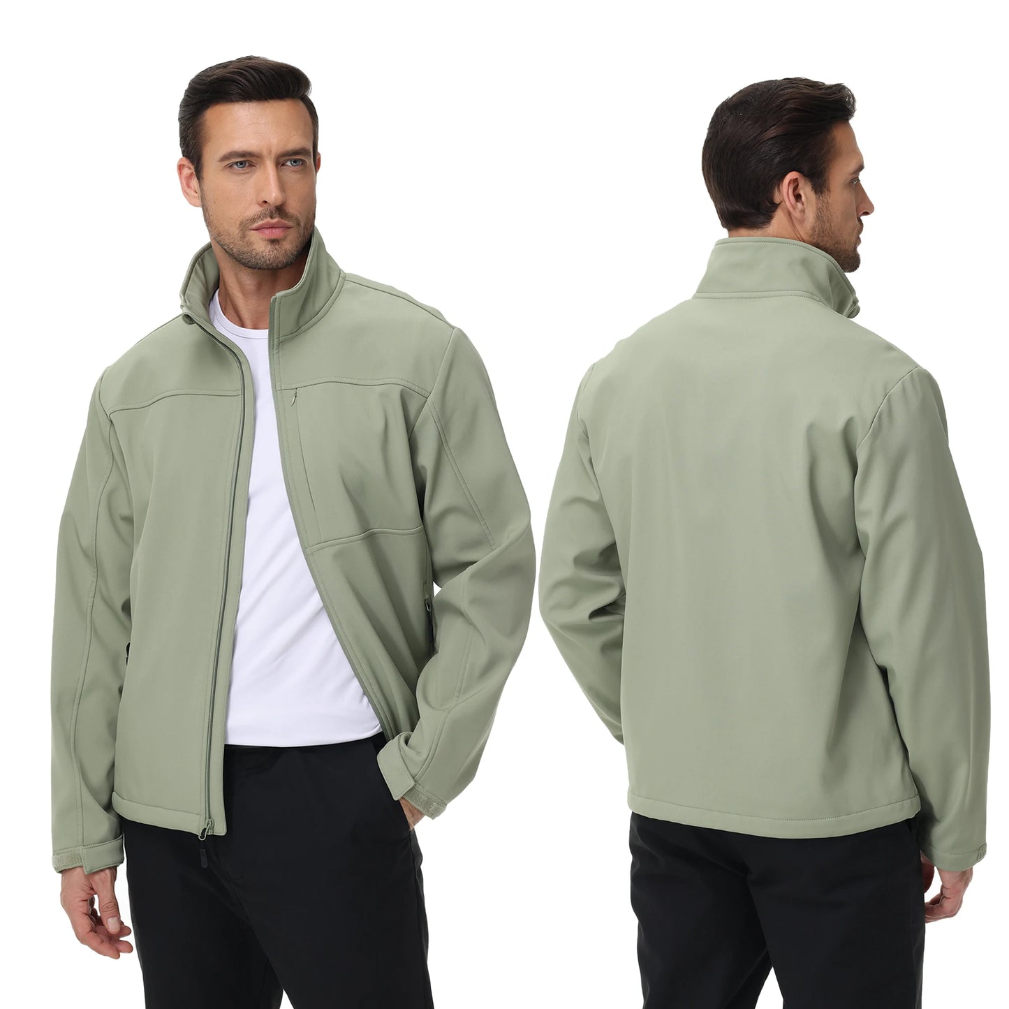 Mens Business Casual Jacket, Windbreaker Waterproof Fashion Coat, Cargo Jacket for Daily Outdoor Travel Autumn Winter
