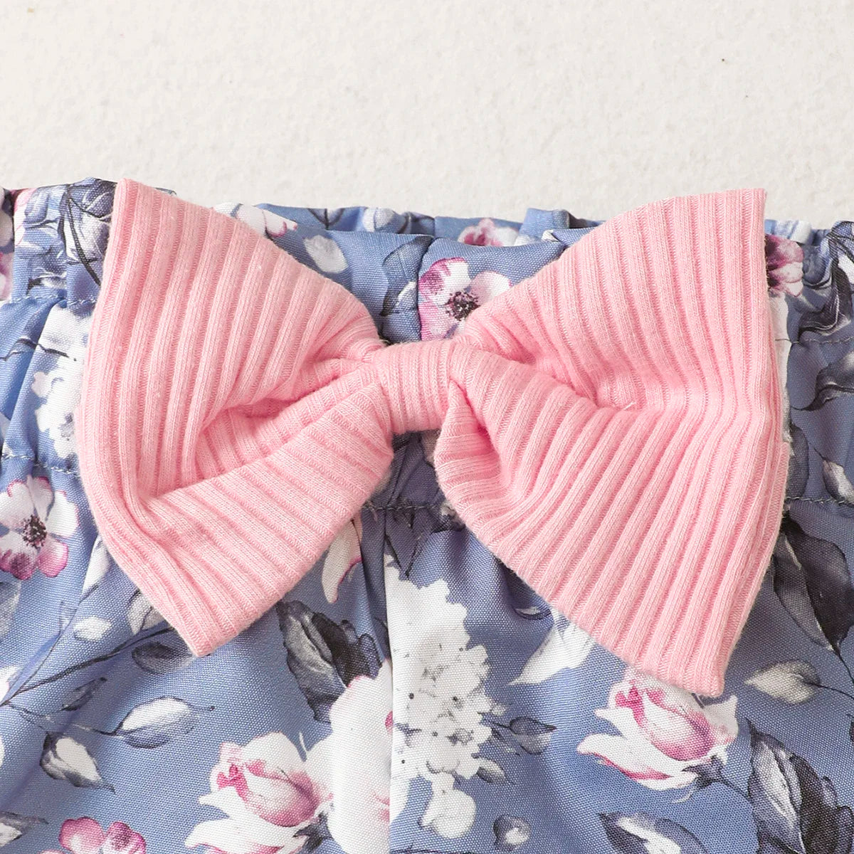 Summer Toddler Baby Girls Clothes Pink Top +Bow Print Blue Shorts 2Pcs Set Infant Fashion Clothes Outfit