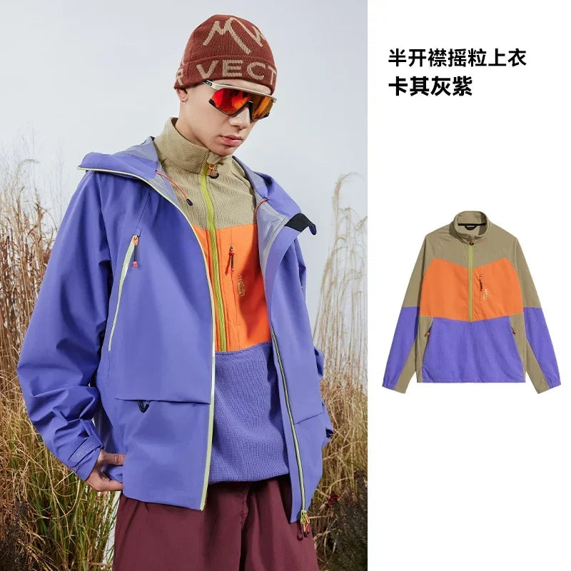 VECTOR Unisex Half-Zip Fleece Jacket for Camping and Hiking with Technology and Fleece Rain Jacket Men Jackets Jaqueta Feminina