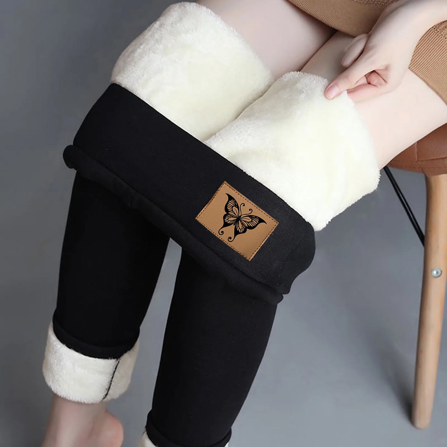 Women Winter Plus Velvet Stretch Leggings High Waist Elastic Thicken Warm Leggings Women Casual Thick Winter Leggings Trousers