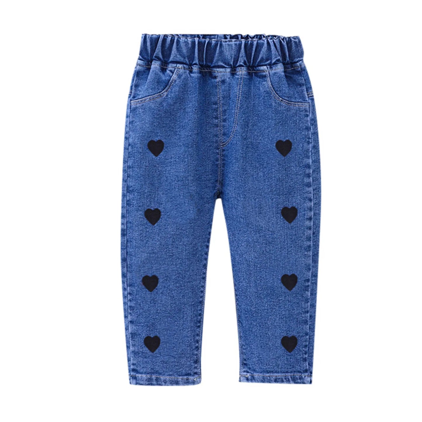 Pantalones vaqueros de mezclilla para bebés y niñas, pantalones vaqueros para niños pequeños, pantalones vaqueros con cintura elástica suave