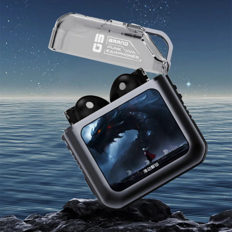 Bluetooth Touch Screen Earphone Noise Reduction Half In Ear Style Multi Function Long Battery Life Listen Music Phone Call