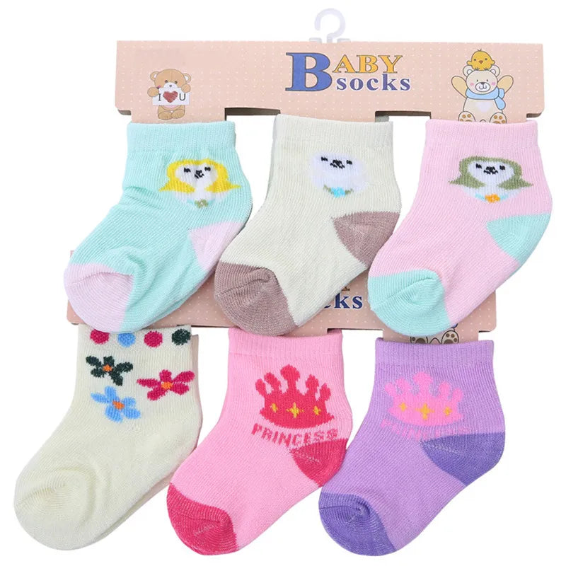 6Pairs/ Infant Baby Socks Baby Socks for Girls Cotton Mesh Cute Newborn Boy Toddler Socks Baby Clothes Accessories