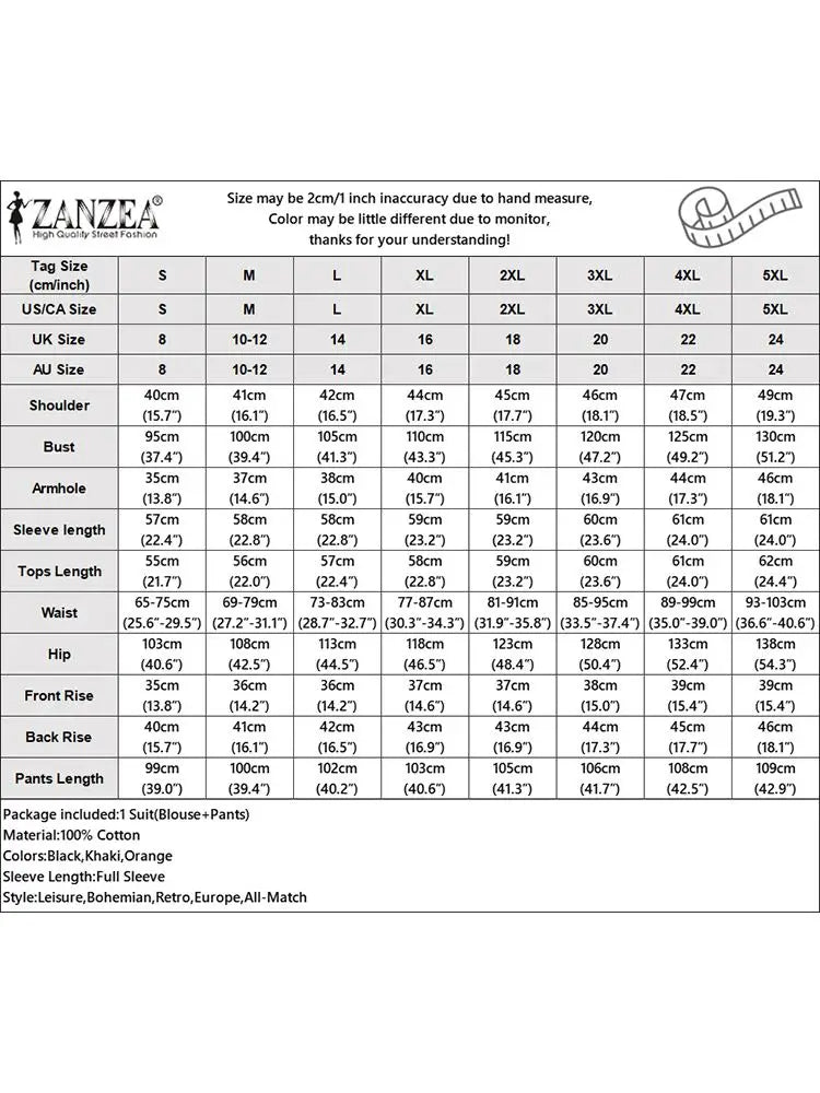 ZANZEA Fashion Party Matching Sets Casual Floral Printed Suit Long Sleeve O-Neck Blouse Loose Trousers Woman Elegant Outifits