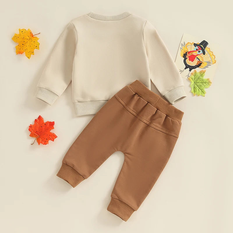Toddler Baby Girl Boy Thanksgiving Outfits 2t 3t Turkey Sweatshirt Top Pant Fall Clothes Set