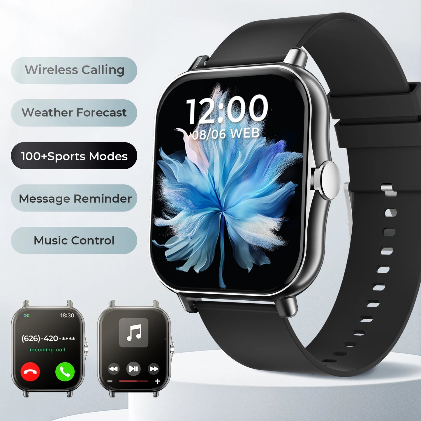 2026 New Smart Watch 1.83 HD Screen Multi-color Watch Strap Bluetooth Call Outdoor Sport Watch For Android/IOS Men Women