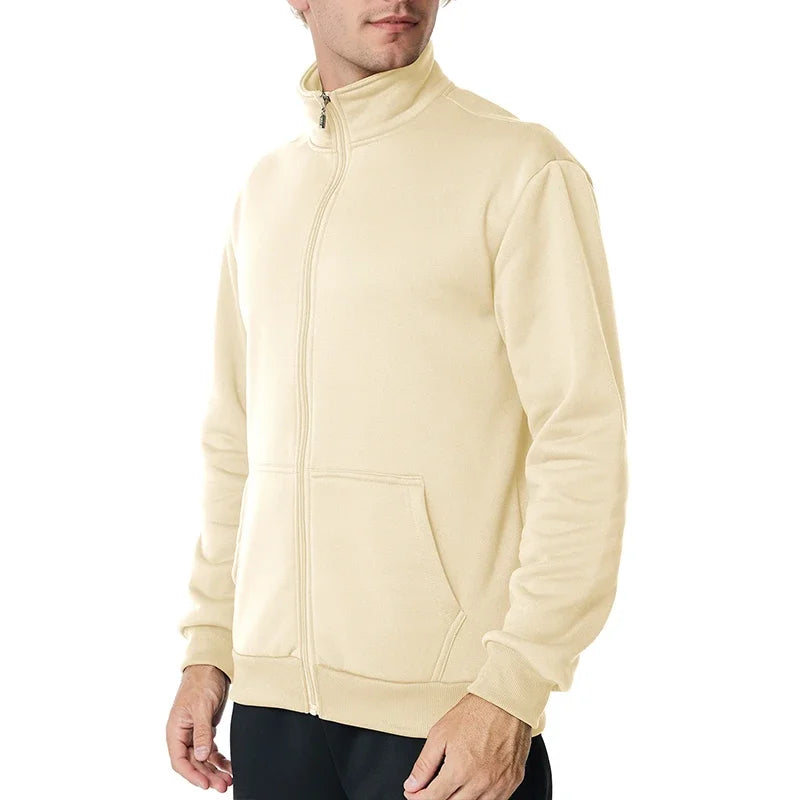 Men's Thermal Fleece Jacket Cozy Wind Resistant Full Zip Coat with Pockets Ideal for Outdoor Workouts and Hiking