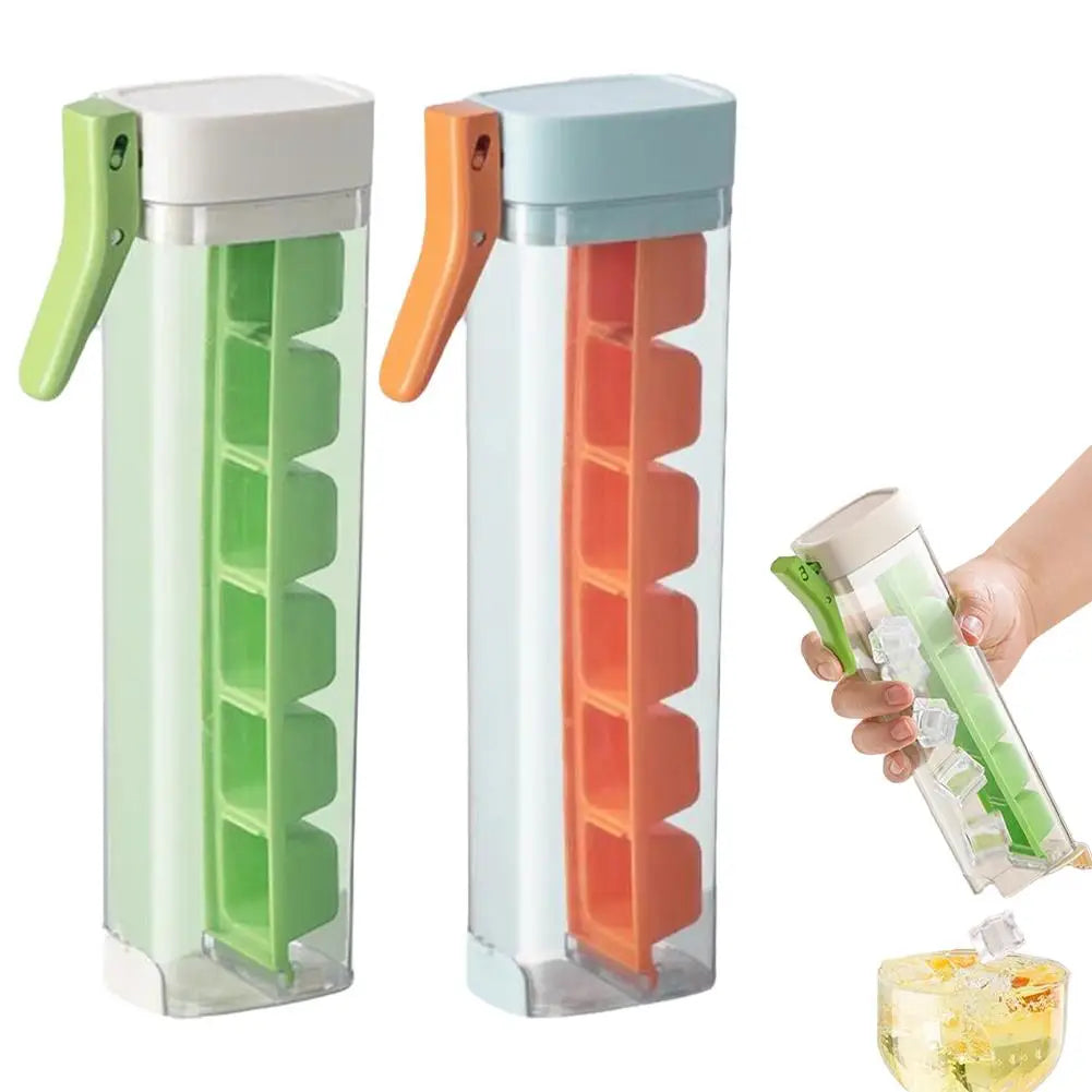Food Grade Silicone Ice Cube Mold with One‑Press Storage Box Whiskey Ice Cube Maker for Home Bar Kitchen Tools