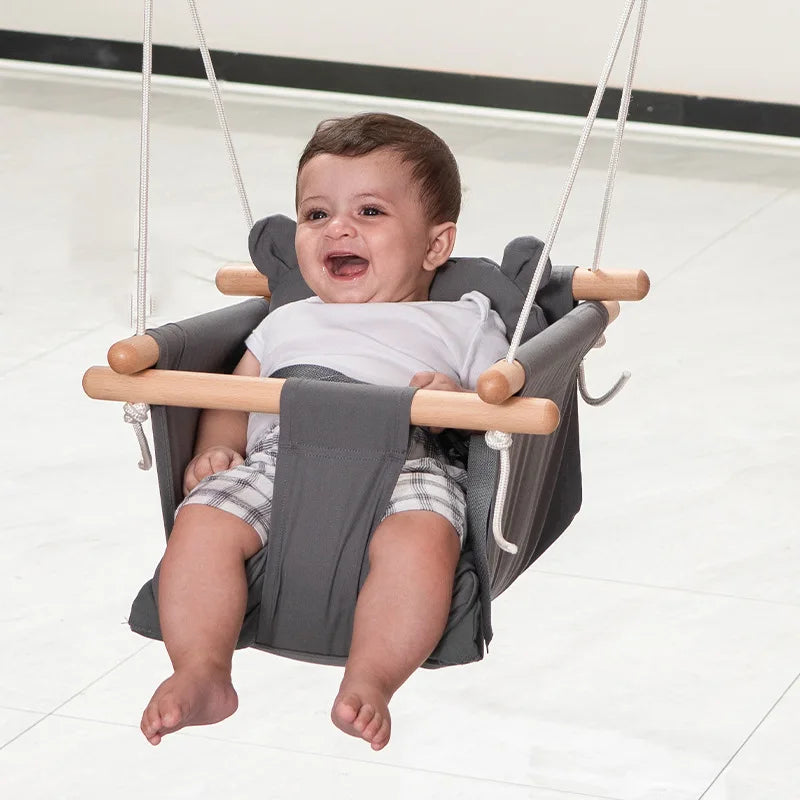 Columpio multifuncional de tela de madera para bebé, cesta colgante, juguete para niños pequeños, columpios para Patio