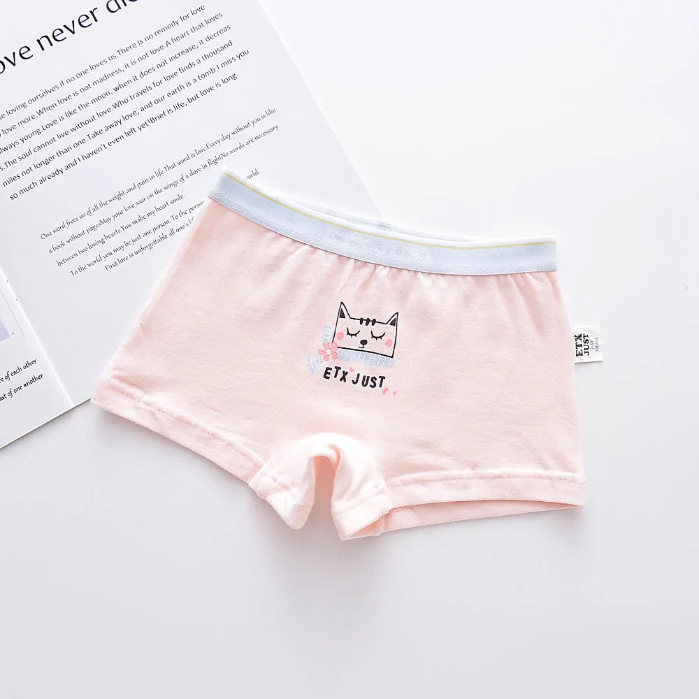 5 Piece/pack Girls Underwear Panties Lovely Cat Boxers for Toddler Cotton Children's Comfortable Princess Shorts Underpants New