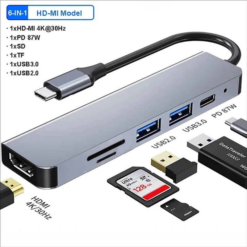 8-In-1 Type C Docking Station, Featuring a USB C Hub with RJ45 And PD Ports