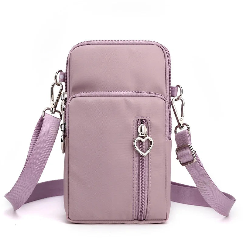 Waterproof Nylon Mobile Phone Versatile Mini Bag Purses Women's Shoulder Cross Body Messenger Bag