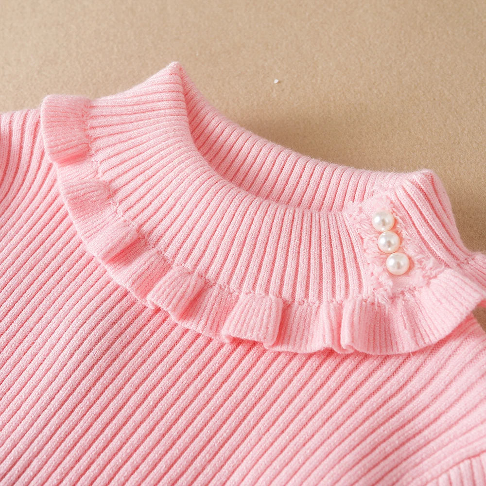 Girls Sweater 2023 New Winter Children Clothes Kids Tops Warm Knitwear Kids Sweater Baby Girls Turtleneck Sweaters